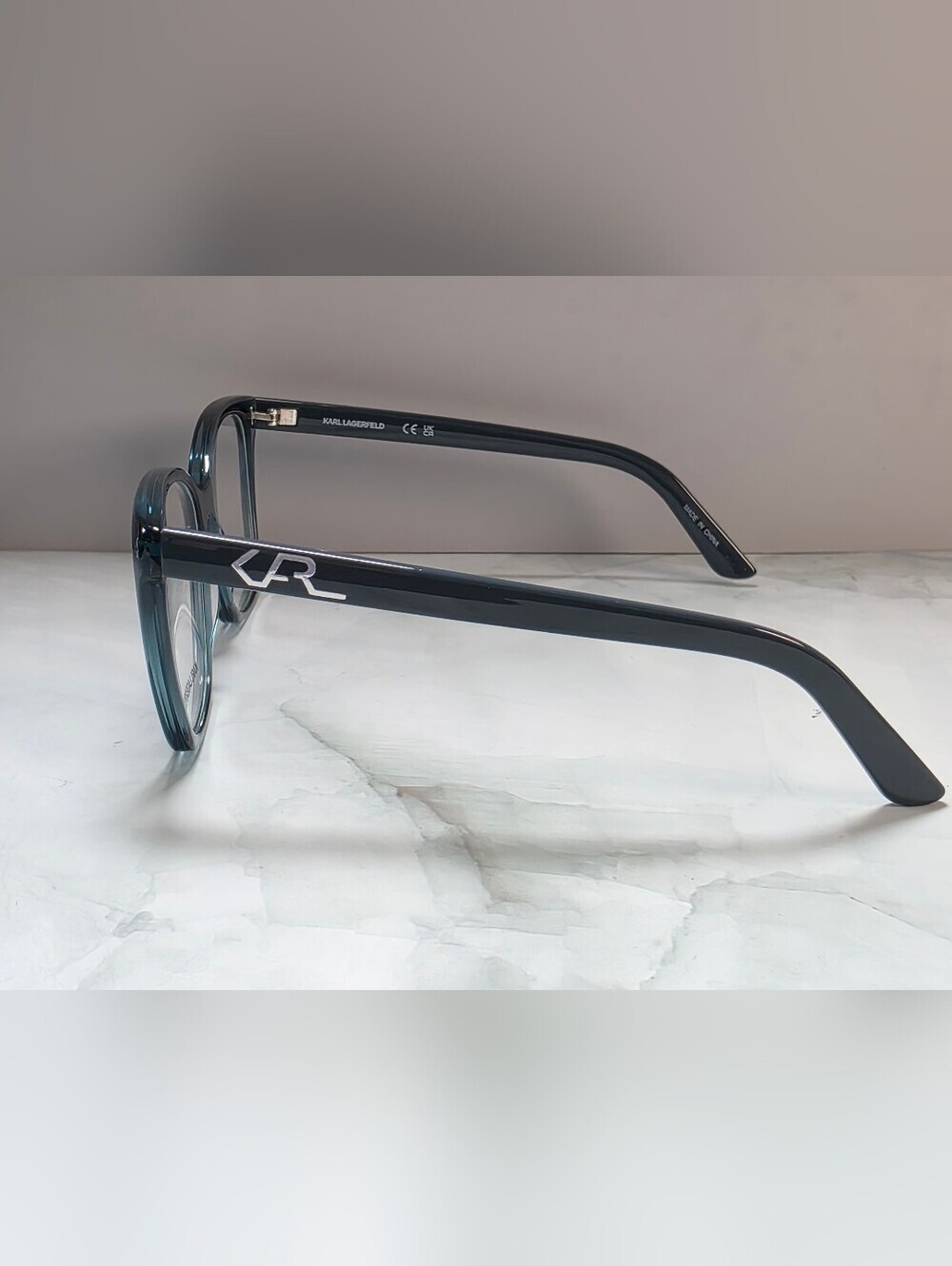 Karl Lagerfeld KL6050 425 Blue Transparent Cat Eye Eyeglasses - Picture 3 of 5